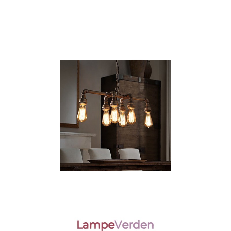 Edison Retro Loft Style Vintage Industriel Pendel Light Metal Vandrør Armatur Lampara Colgantes