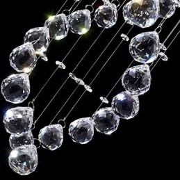 Loftskrystal pendelbelysningslamper 13 lys Moderne Sølv Canpoy Transparent K9 Crystal Armaturer