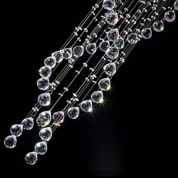 Loftskrystal pendelbelysningslamper 13 lys Moderne Sølv Canpoy Transparent K9 Crystal Armaturer