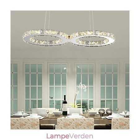 Moderne pendellampe i krommetal i krystal Moderne pendellampe i krommetal i krystal