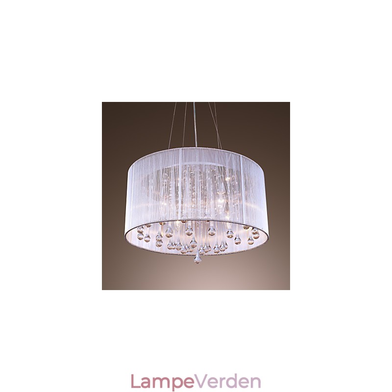 Moderne moderne trommekrystal galvaniseret metal pendellampe
