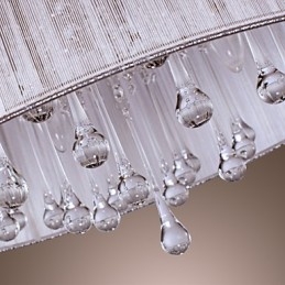 Moderne moderne trommekrystal galvaniseret metal pendellampe