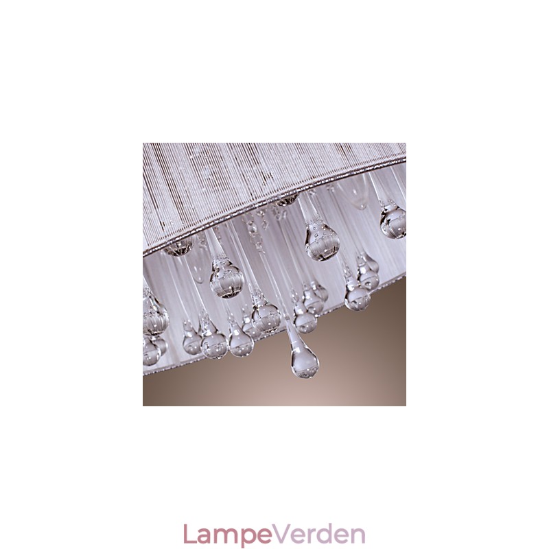 Moderne moderne trommekrystal galvaniseret metal pendellampe
