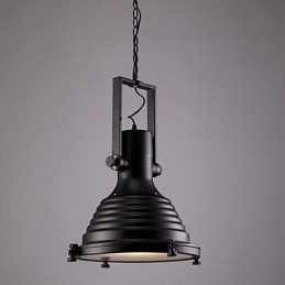 Sort retro jern pendel og glasskærm butik