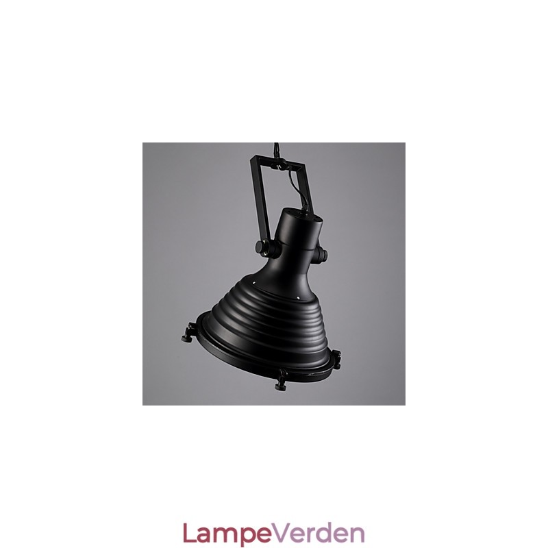 Sort retro jern pendel og glasskærm butik