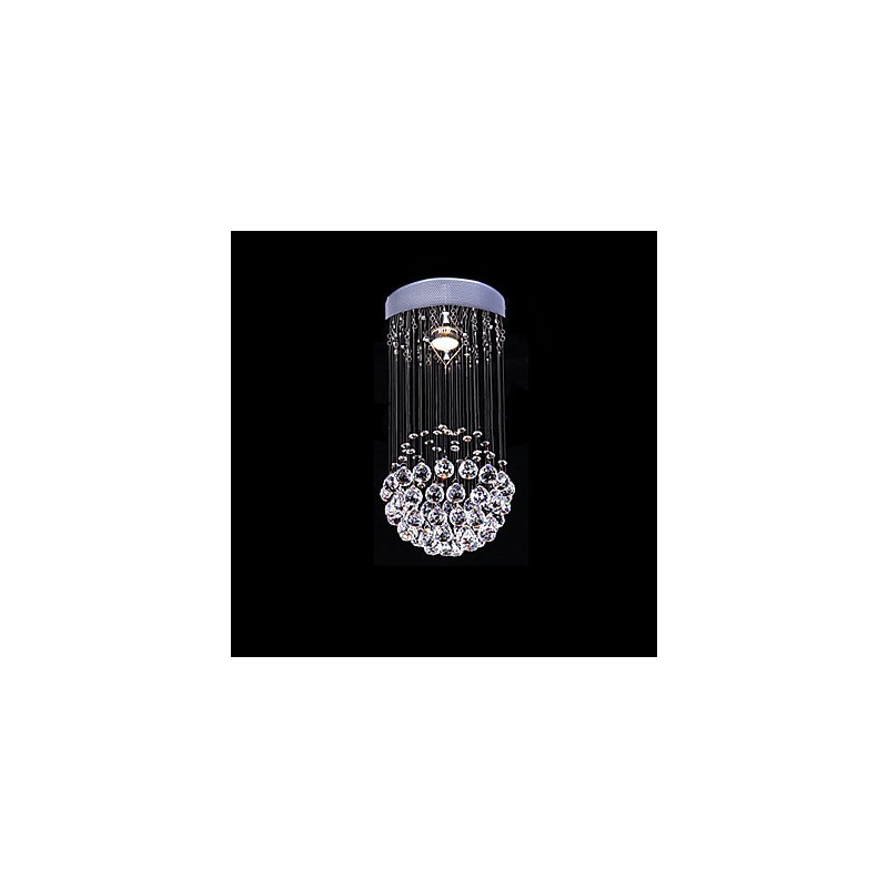 Moderne moderne krystal galvaniseret metal lysekrone Flush Mount