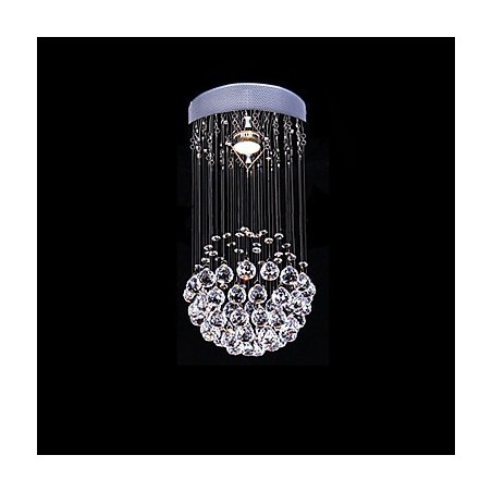 Moderne moderne krystal galvaniseret metal lysekrone Flush Mount