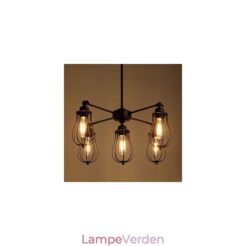 American Industrial Restoring Ancient Ways Smedejern Grapefruit 5 Head Droplight