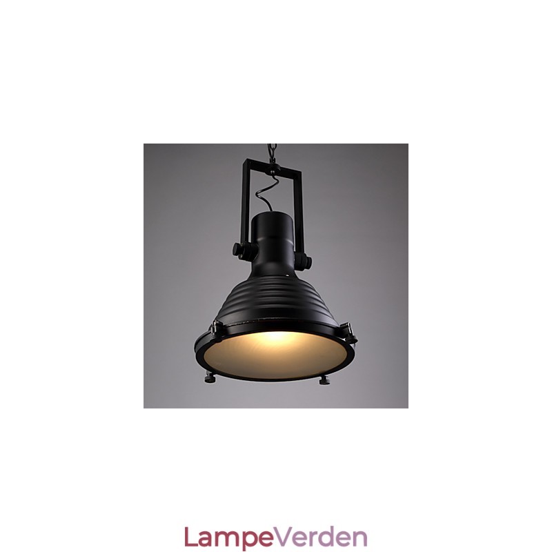 Sort retro jern pendel og glasskærm butik