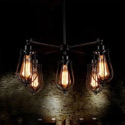 American Industrial Restoring Ancient Ways Smedejern Grapefruit 5 Head Droplight