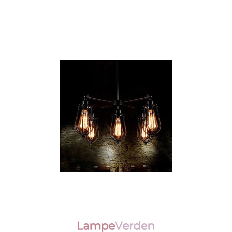 American Industrial Restoring Ancient Ways Smedejern Grapefruit 5 Head Droplight