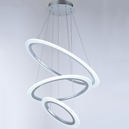 Akryl Pendel Lamper Lysekrone Loftsbelysning med DIY 3 ringe