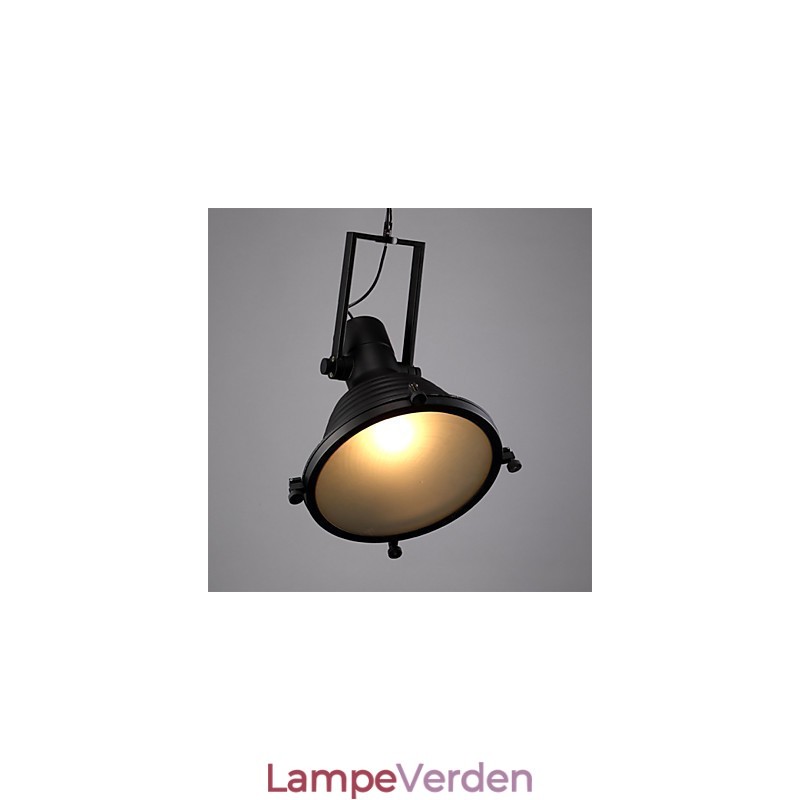 Sort retro jern pendel og glasskærm butik