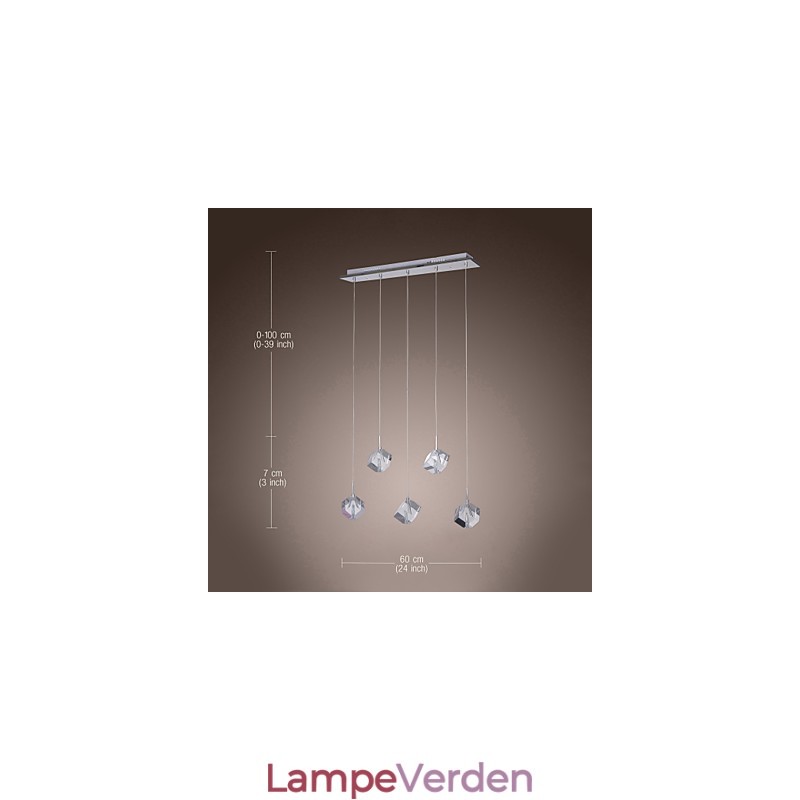 Moderne moderne ø-krystal-krom pendel