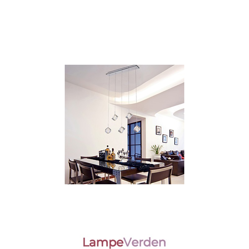 Moderne moderne ø-krystal-krom pendel