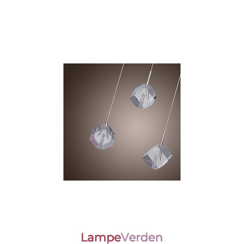 Moderne moderne ø-krystal-krom pendel