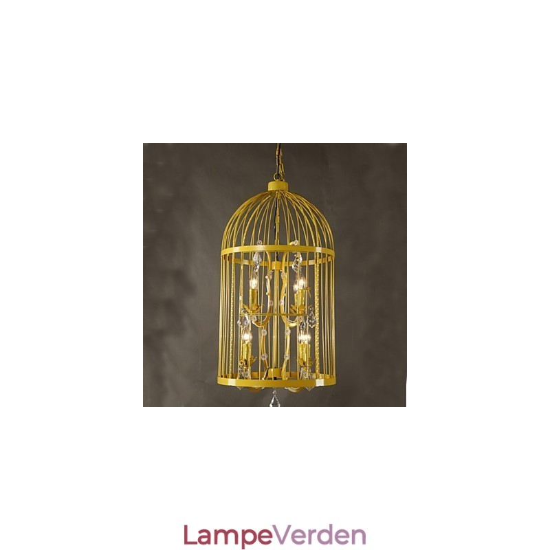 Vintage jernbur Trappelampe Lysekrone Krystal A