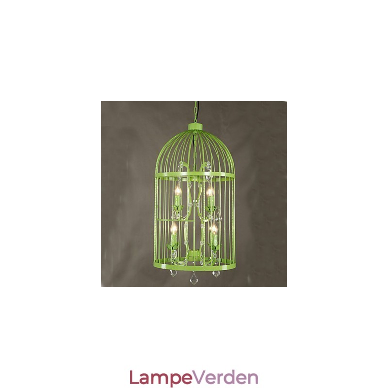 Vintage jernbur Trappelampe Lysekrone Krystal A