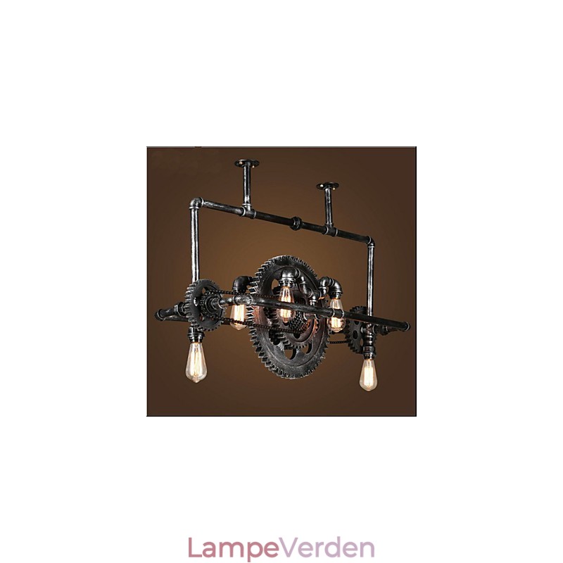 Jernrør Lysekrone Industriel Vindgear Hængelampe