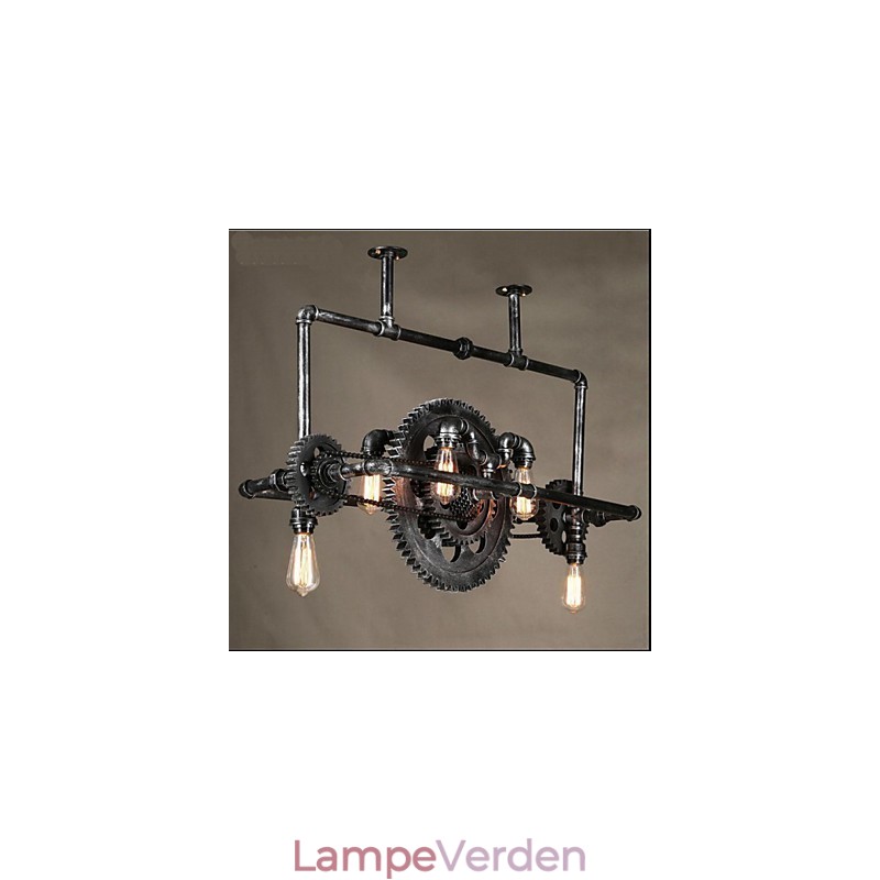 Jernrør Lysekrone Industriel Vindgear Hængelampe