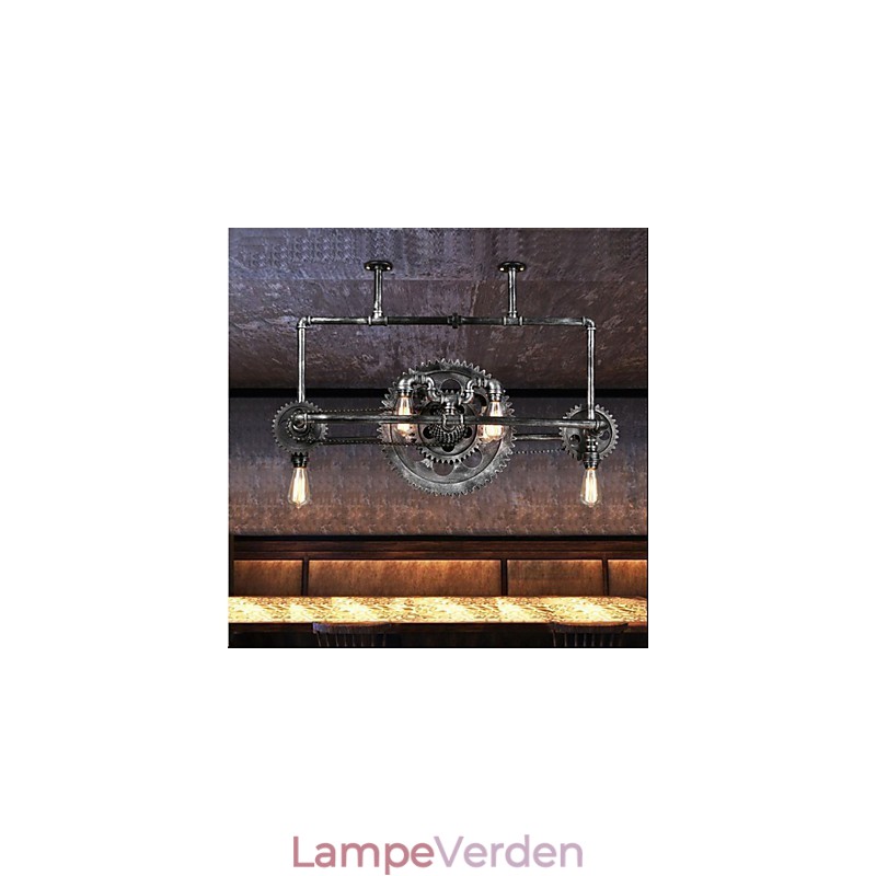 Jernrør Lysekrone Industriel Vindgear Hængelampe