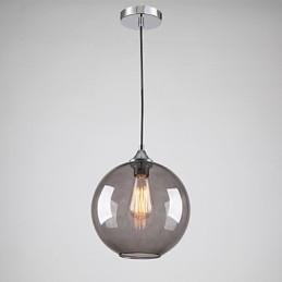 Moderne glaspendel i Round Smoke Grey Bubble Design
