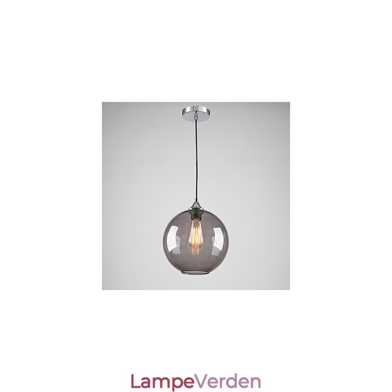 Moderne glaspendel i Round Smoke Grey Bubble Design