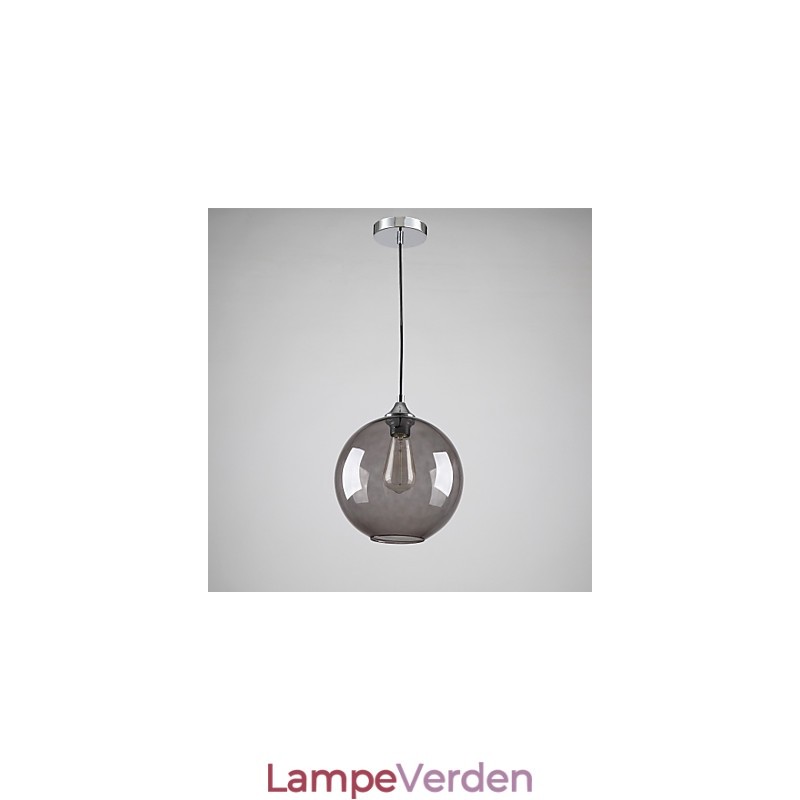 Moderne glaspendel i Round Smoke Grey Bubble Design