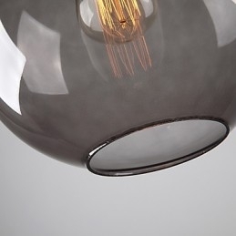 Moderne glaspendel i Round Smoke Grey Bubble Design