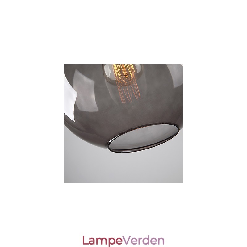 Moderne glaspendel i Round Smoke Grey Bubble Design