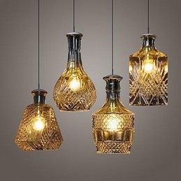 Krystalglaslampe 4Lights skærm Minimalistisk flaskelys