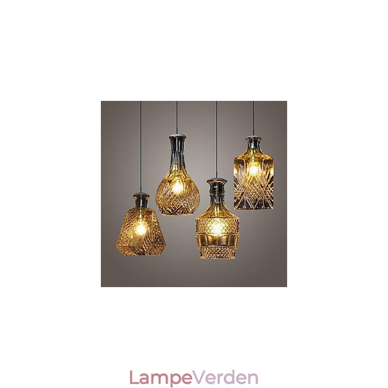 Krystalglaslampe 4Lights skærm Minimalistisk flaskelys