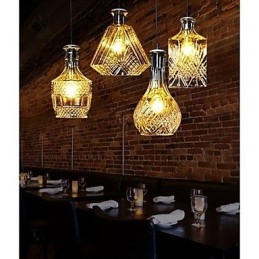 Krystalglaslampe 4Lights skærm Minimalistisk flaskelys
