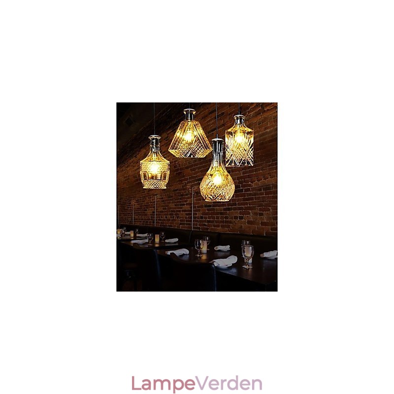 Krystalglaslampe 4Lights skærm Minimalistisk flaskelys