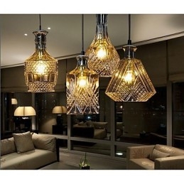 Krystalglaslampe 4Lights skærm Minimalistisk flaskelys