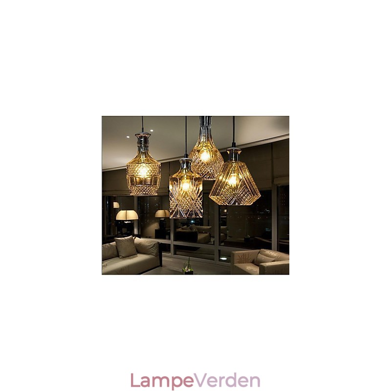 Krystalglaslampe 4Lights skærm Minimalistisk flaskelys