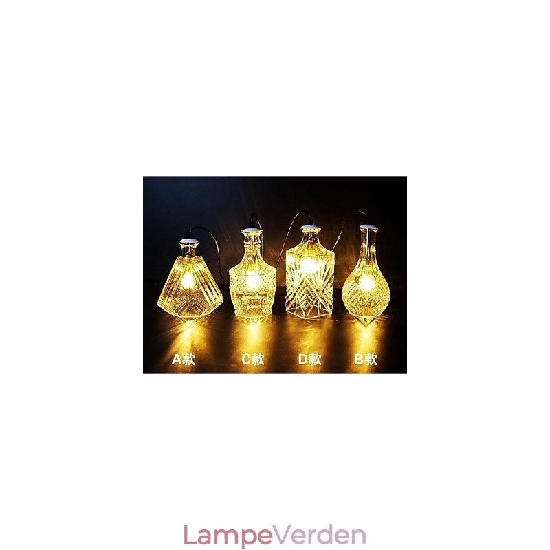 Krystalglaslampe 4Lights skærm Minimalistisk flaskelys