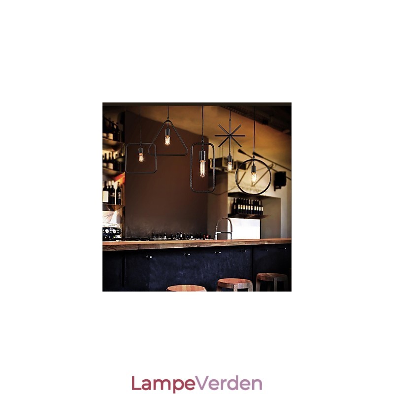 Individuel amerikansk retro 5 hovedformet jern kunst lysekrone