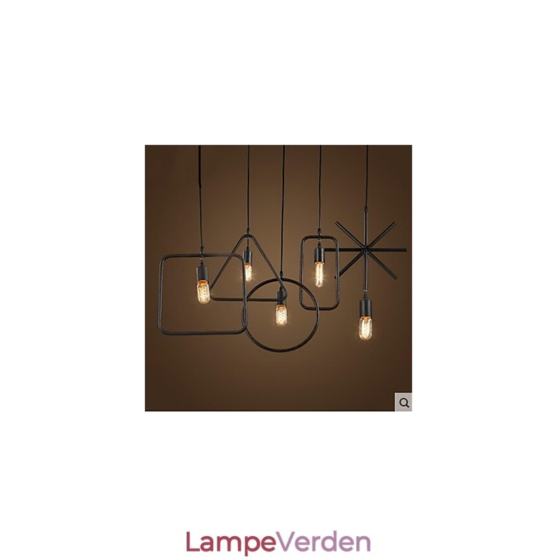 Individuel amerikansk retro 5 hovedformet jern kunst lysekrone