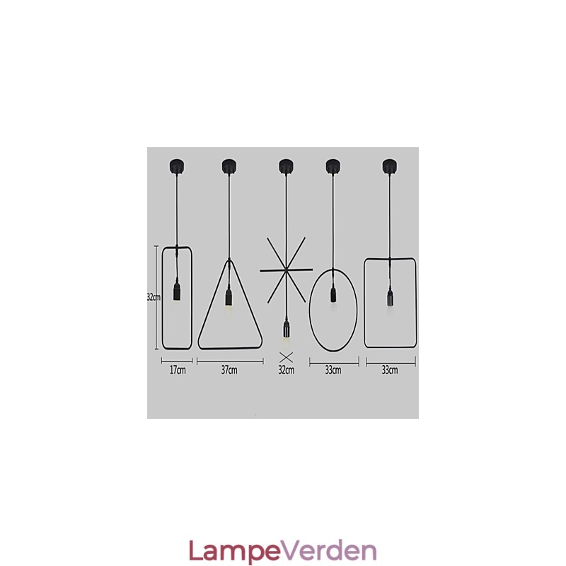 Individuel amerikansk retro 5 hovedformet jern kunst lysekrone
