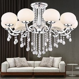 Lysekrone Krystal Luksus Modern Living 9 lys