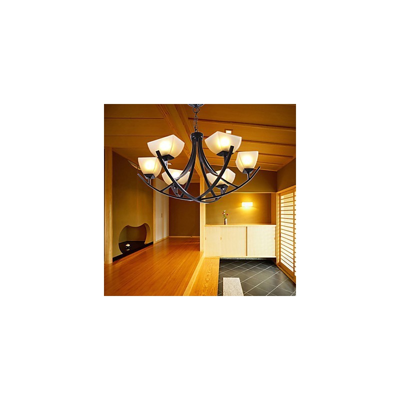 Antik inspireret pendel med 6 lys