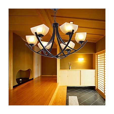 Antik inspireret pendel med 6 lys