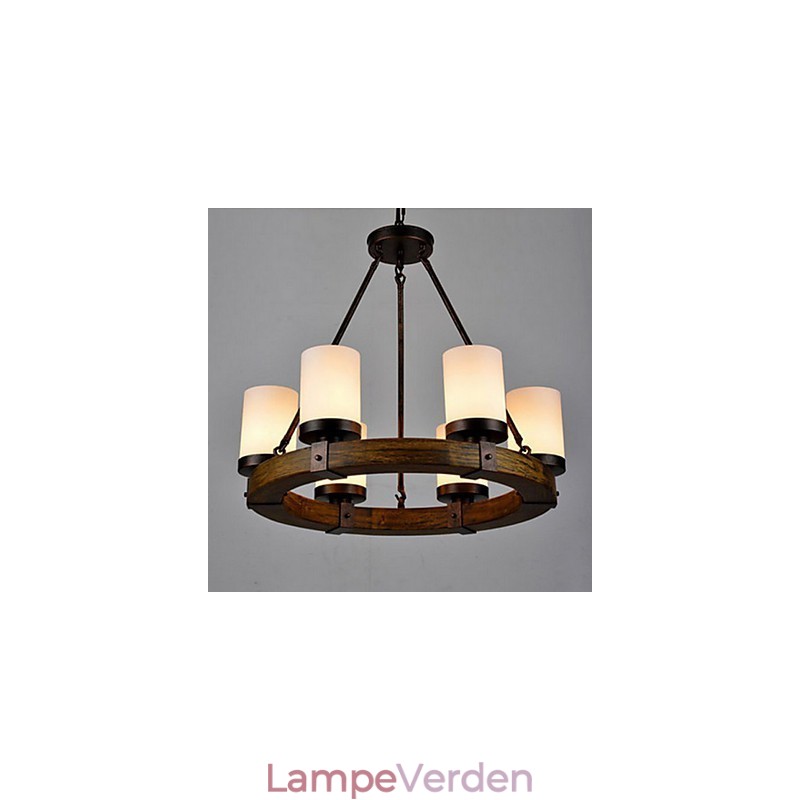 Vintage gammel træ lysekrone i træ