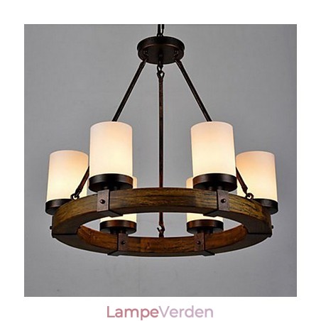 Vintage gammel træ lysekrone i træ