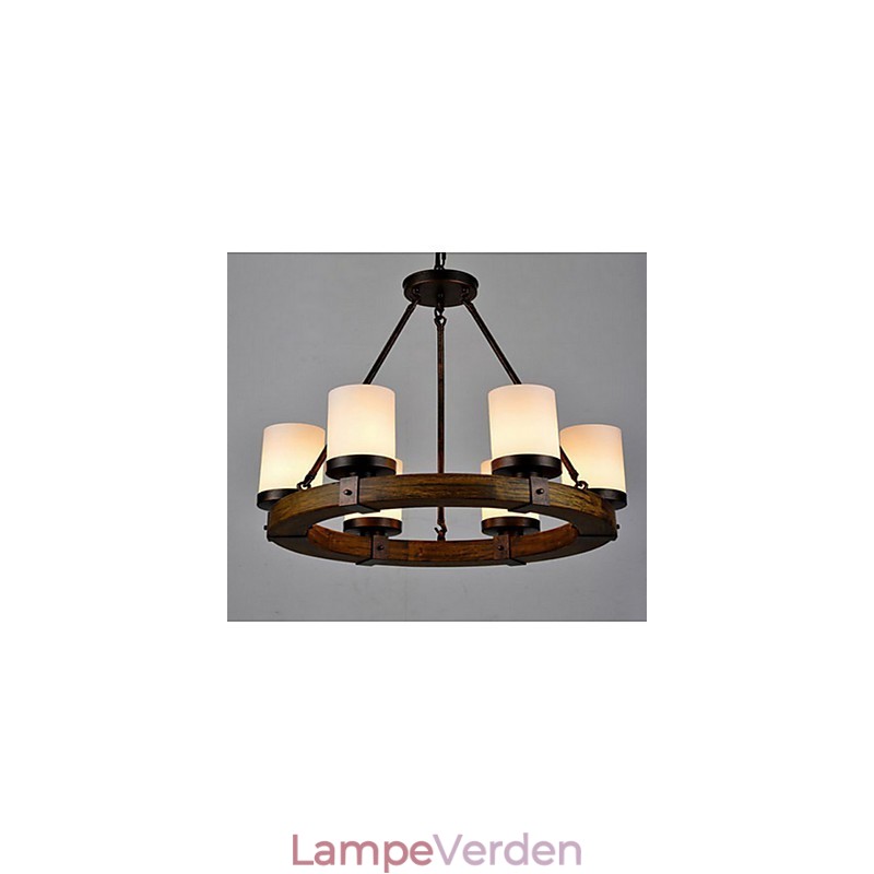 Vintage gammel træ lysekrone i træ