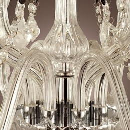 Rustik Lodge krystal galvaniseret glas lysekrone
