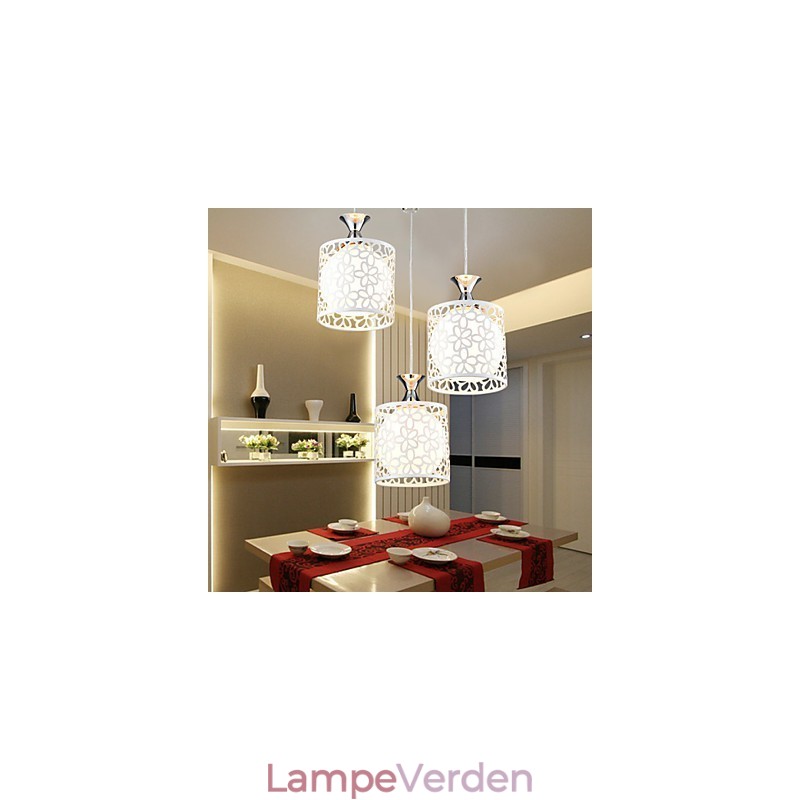 Moderne og kontraheret tre kreative krystaldråbelys smedejernslampe