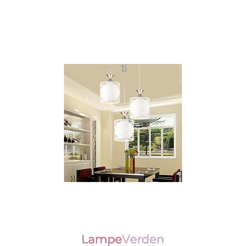 Moderne og kontraheret tre kreative krystaldråbelys smedejernslampe