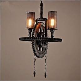 Industrial Wind Cafe Personaliseret Studio Gear Dobbelt Head Pendant
